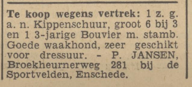 Broekheurnerweg 281 P. Jansen advertentie Tubantia 22-5-1940.jpg