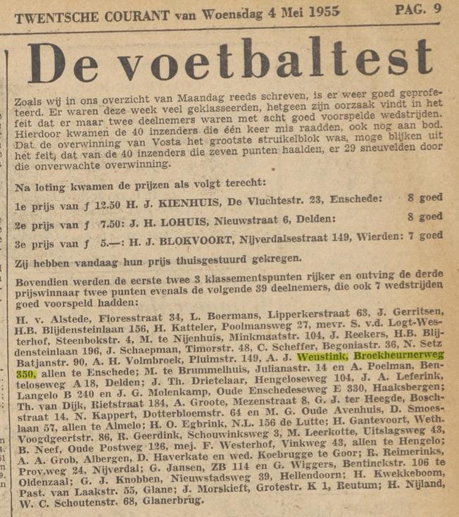 Broekheurnerweg 350 A.J. Weustink advertentie Tubantia 4-5-1955.jpg
