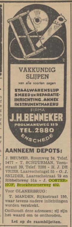 Broekheurnerweg 402 J. Oosterhof advertentie Tubantia 11-2-1942.jpg