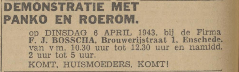 Brouwerijstraat 1 Fa. F.J. Bosscha advertentie Twentsch nieuwsblad 5-4-1943.jpg