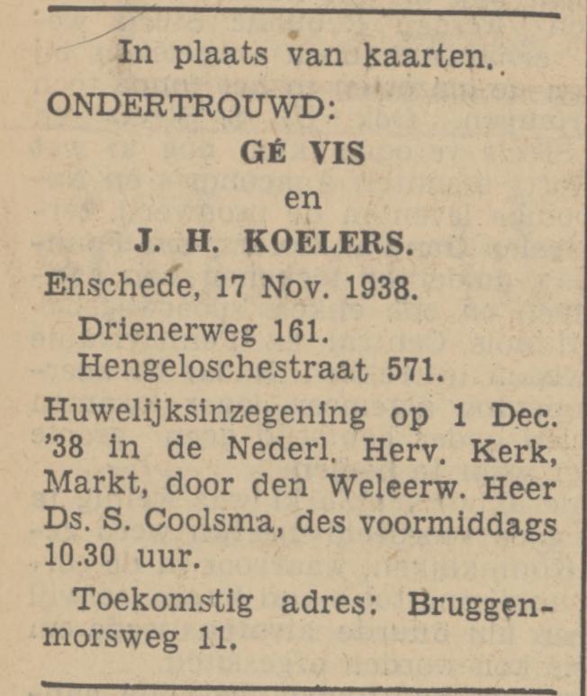 Bruggenmorsweg 11 J.H. Koelers advertentie Tubantia 17-11-1938.jpg