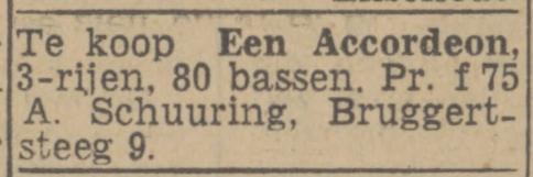 Bruggertsteeg 9 A. Schuuring advertentie Twentsch nieuwsblad 3-2-1943.jpg