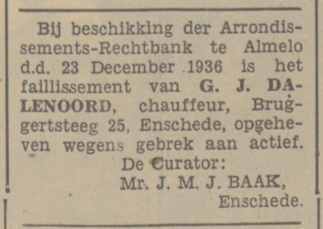 Bruggertsteeg 25 G.J. Dalenoord advertentie Tubantia 9-1-1937.jpg
