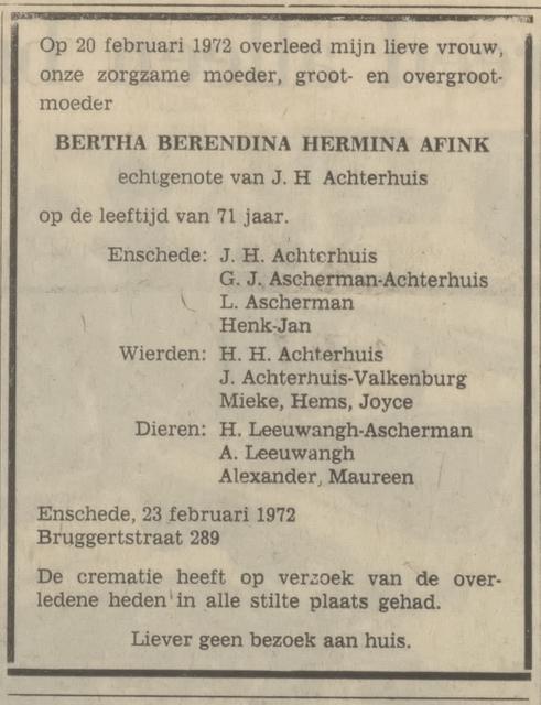 Bruggertstraat 289 J.H. Achterhuis advertentie Tubantia 23-2-1972.jpg
