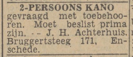 Bruggertsteeg 171 J.H. Achterhuis advertentie Twentsch nieuwsblad 1-5-1943.jpg