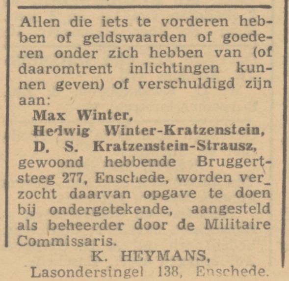 Bruggertsteeg 277 Max Winter advertentie Trouw 22-8-1945.jpg