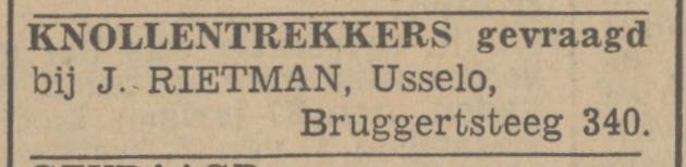 Bruggertsteeg 340 Usselo J. Rietman advertentie Tubantia 20-10-1942.jpg