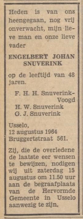 Bruggertstraat 561 E.J. Snuverink overlijdensadvertentie Tubantia 12-8-1964.jpg