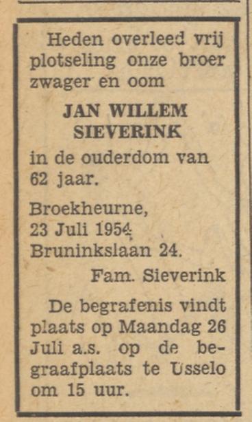 Bruninkslaan 24 Jan Willem Sieverink overlijdensadvertentie 24-7-1954.jpg