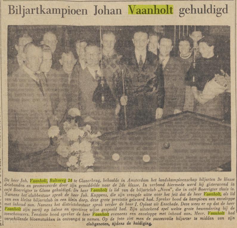 Bultsweg 24 Joh. Vaanholt krantenbericht Twentsche Courant 5-11-1954.jpg