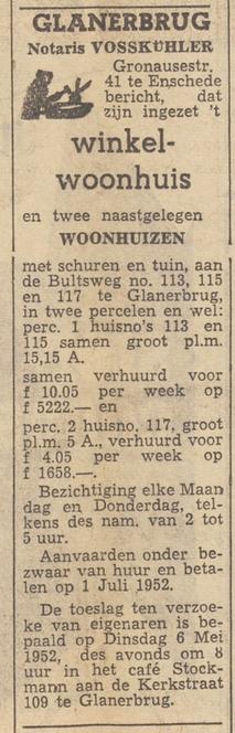 Bultsweg 113-115-117 advertentie Tubantia 3-5-1952.jpg