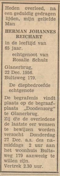 Bultsweg 179 H.J. Reichart overlijdensadvertentie Tubantia 24-12-1956.jpg