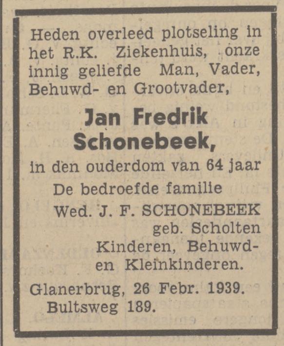 Bultsweg 189 J.F. Schonebeek overlijdensadvertentie Tubantia 27-2-1939.jpg
