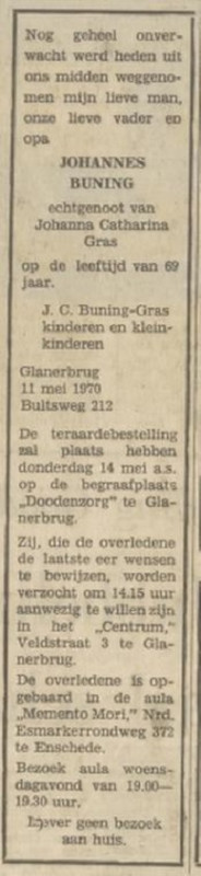 Bultsweg 212 Johannes Buning advertentie Tubantia 12-5-1970.jpg