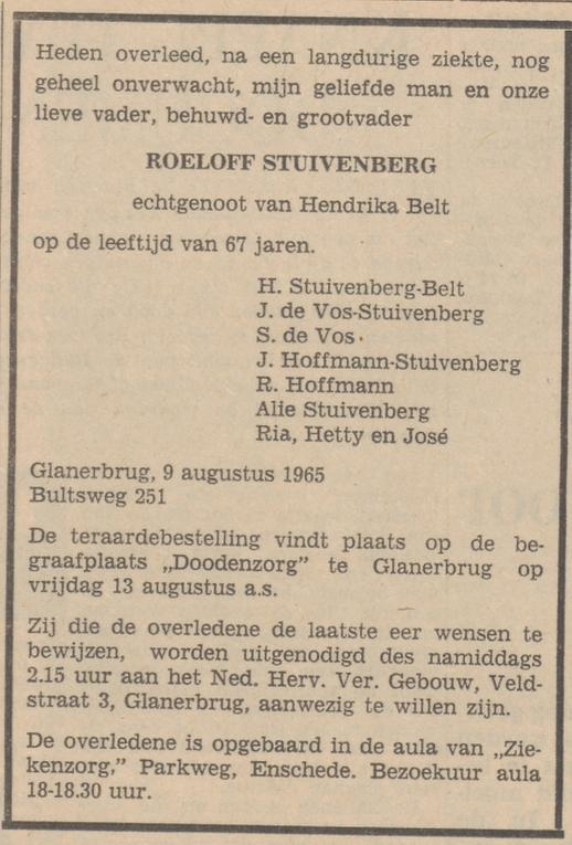 Bultsweg 251 Roeloff Stuivenberg overlijdensadvertentie Tubantia 10-8-1965.jpg