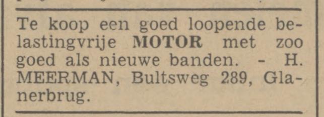 Bultsweg 289 Glanerbrug H. Meerman advertentie Tubantia 10-5-1941.jpg