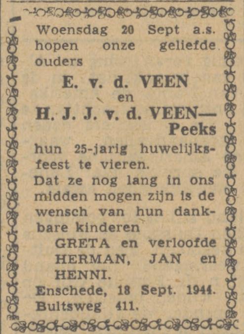 Bultsweg 411 E. van der Veen advertentie Twentsch nieuwsblad 18-4-1944.jpg