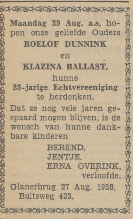 Bultsweg 423 Roelof Dunnink advertentie Tubantia 27-3-1938.jpg
