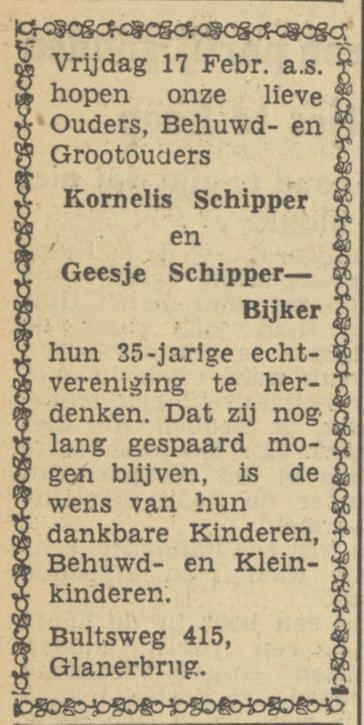 Bultsweg 415 Kornelis Schipper advertentie Tubantia 15-2-1950.jpg
