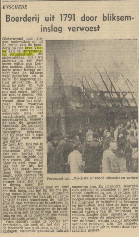 Burgemeester Stroinkstraat 205 Erve Vrieler J. Bos landbouwerr krantenbericht Tubantia 5-7-1951.jpg