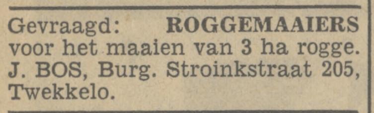 Burgemeester Stroinkstraat 205 Twekkelo J. Bos advertentie Tubantia 16-7-1941.jpg
