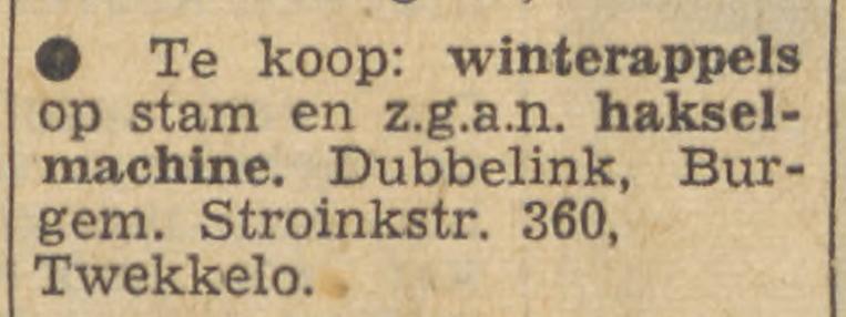 Burgemeester Stroinkstraat 360 Twekkelo Dubbelink advertentie Tubantia 1-10-1960.jpg