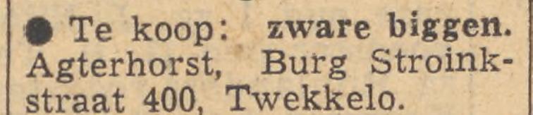 Bjurgemeester Stroinkstraat 400 Twekkelo Agterhorst advertentie Tubantia 7-11-1959.jpg