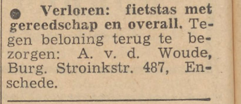 Burgemeester Stroinkstraat 487 A. van der Woude advertentie Tubantia 27-5-1963.jpg