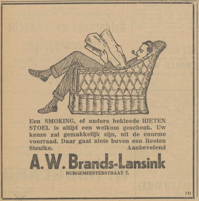 Burgemeesterstraat 7 A.W. Brands-Lansink advertentie Tubantia 2-12-1929.jpg