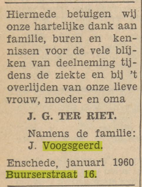 Buurserstraat 16 J. Voogsgeerd advertentie Tubantia 9-1-1960.jpg