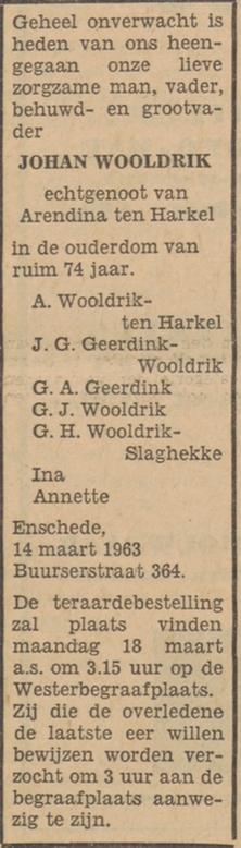 Buurserstraat 364 Johan Wooldrik overlijdensadvertentie Tubantia 15-3-1963.jpg