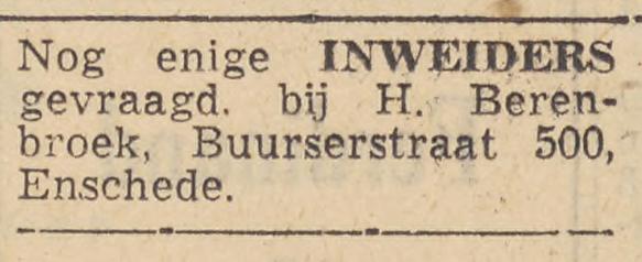 Buurserstraat 500 H. Berenbroek advertentie Tubantia 23-5-1950.jpg