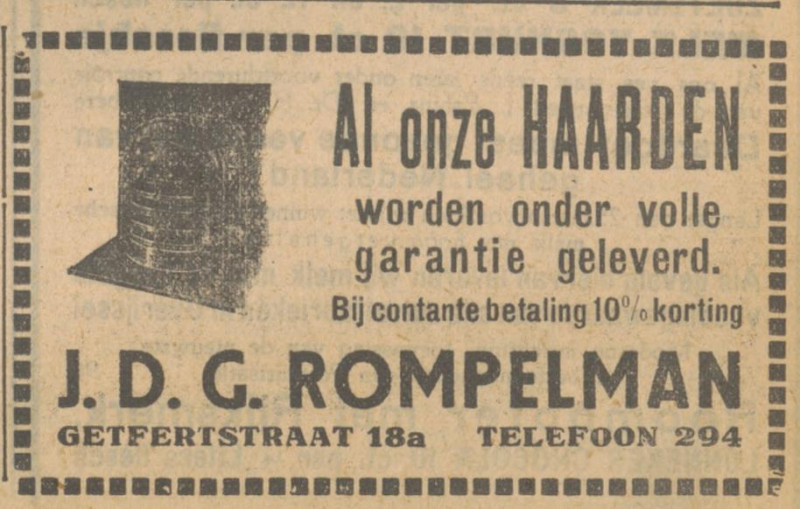 Getfertstraat 18a J.D.G. Rompelman advertentie Tubantia 5-9-1932.jpg