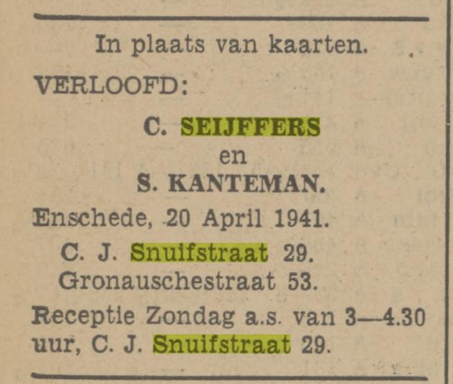 C.J. Snuifstraat 29 C. Seijffers advertentie Tubantia 17-4-1941.jpg