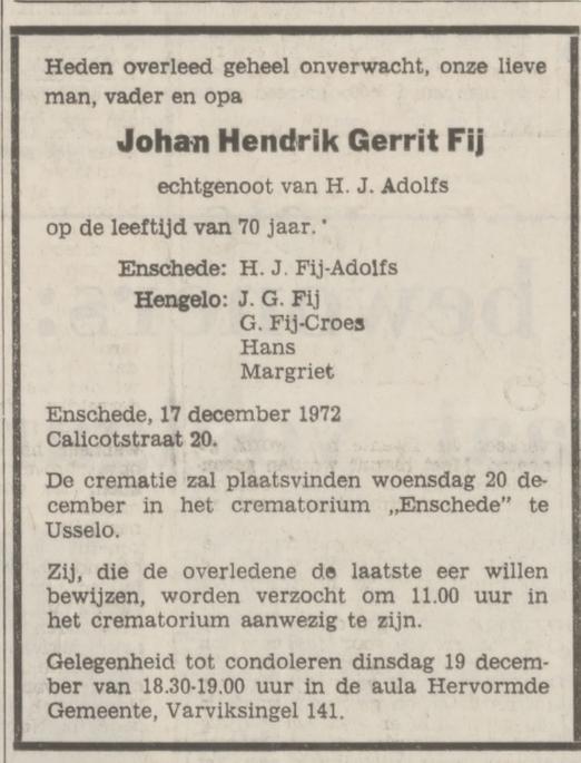 Calicotstraat 20 J.H.G. Fij overlijdensadvertentie Tubantia 18-12-1972.jpg