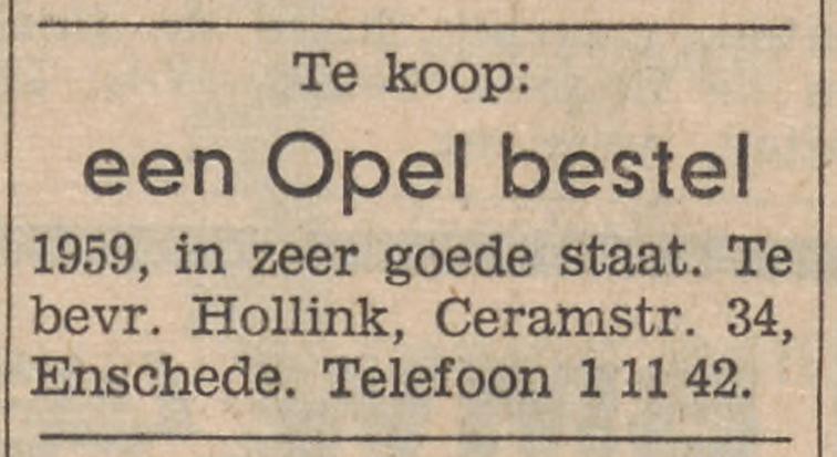 Ceramstraat 34 Hollink advertentie Tubantia 1-4-1964.jpg