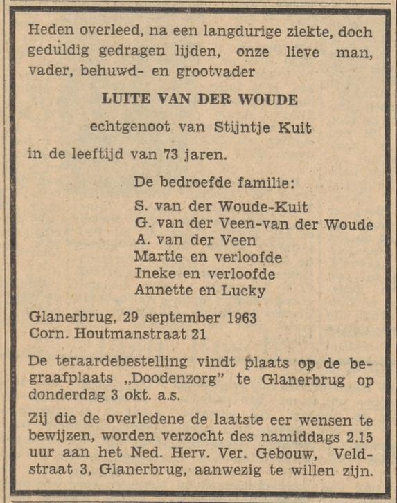 Cornelis Houtmanstraat 21 L. van der Woude overlijdensadvertentie Tubantia 30-9-1963.jpg
