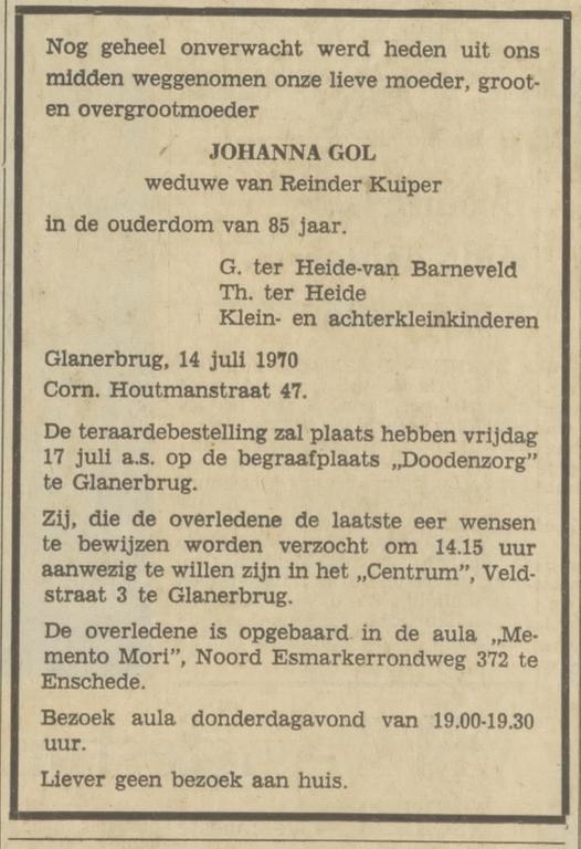 Cornelis Houtmanstraat 47 Glanerbrug Th. ter Heide advertentie Tubantia 15-7-1970.jpg
