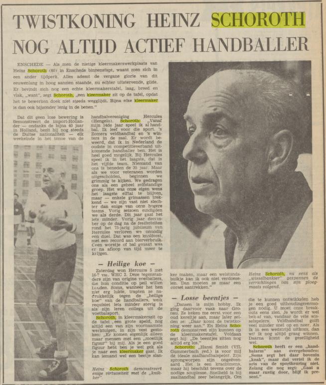 Heinz Schoroth kleermaker krantenbericht Tubantia 20-10-1971.jpg