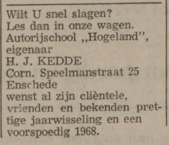 Cornelis Speelmanstraat 25 H.J. Kedde advertentie Gereformeerd gezinsblad 30-12-1967.jpg