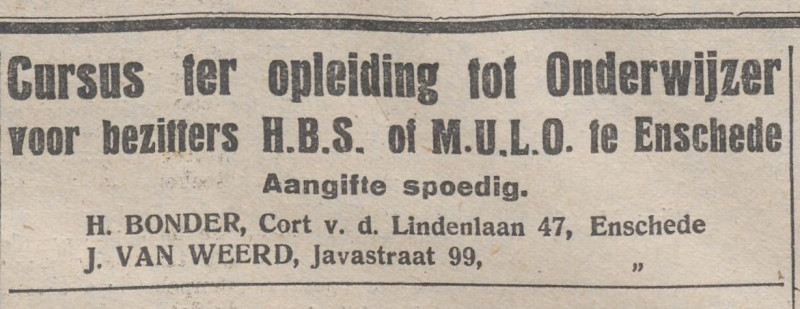 Cort van der Lindenlaan 47 H. Bonder advertentie Overijsselsch dagblaf 20-8-1929.jpg