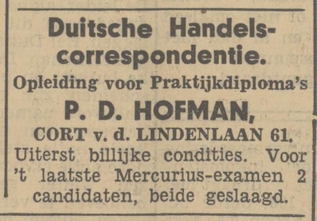 Cort van der Lindenlaan 61 P.D. Hofman advertentie Tubantia 13-9-1933.jpg