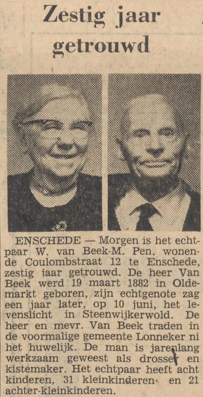 Coulombstraat 12 W. van Beek krantenbericht Tubantia 17-11-1964.jpg