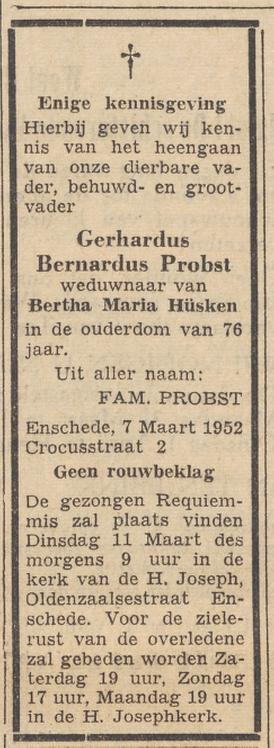Crocusstraat 2 G.B. Probst overlijdensadvertentie Tubantia 10-3-1952.jpg