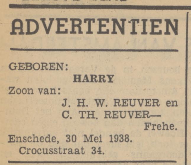 Crocusstraat 34 J.H.W. Reuver advertentie Tubantia 31-5-1938.jpg