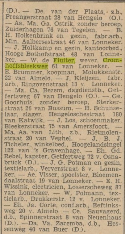 Cromhoffsbleekweg 61 W. de Fluiter krantenbericht Tubantia 14-9-1932.jpg