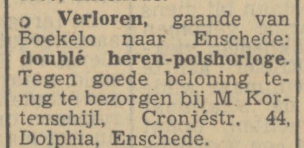 Cronjestraat 44 Dolphia M. Kortenschijl advertentie Tubantia 7-3-1951.jpg