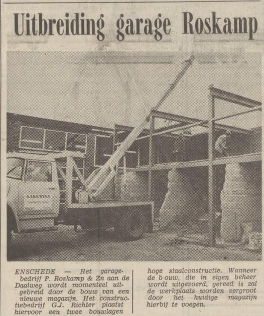 Daalweg 56 Autobedrijf P. Roskamp & Zn krantenfoto Tubantia 20-2-1974.jpg
