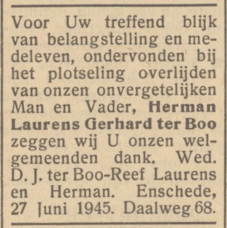 Daalweg 68 H.L.G. ter Boo advertentie Tubantia 28-6-1945.jpg