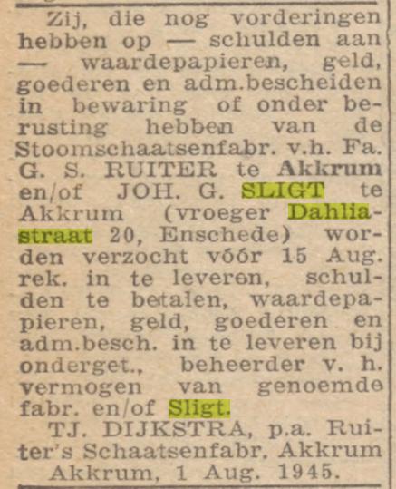 Dahliastraat 20 Joh. G. Sligt advertentie 3-8-1945.jpg